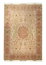 Persian Rug Tabriz Handmade Area Traditional 6'10"x9'11" (7x10) Whites/Beige Pink Tree of Life Animals Design #A22785
