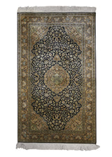 Oriental Rug Chinese Handmade Area Traditional 3'0"x5'0" (3x5) Blue Pink Hereke Floral Design #A23316
