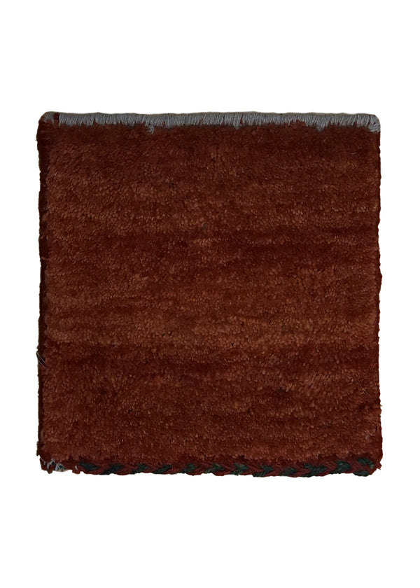 Persian Rug Gabbeh Handmade Area Tribal 1'0"x1'0" (1x1) Red Open Design #A23460