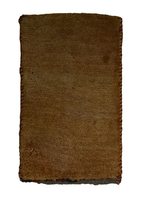 Persian Rug Gabbeh Handmade Area Tribal 0'11"x0'11" (1x1) Yellow/Gold Open Design #A23461