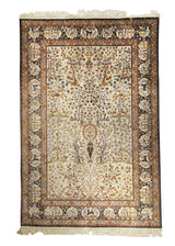 Oriental Rug Chinese Handmade Area Traditional 5'11"x8'10" (6x9) Whites/Beige Blue Tree of Life Animals Design #A23583