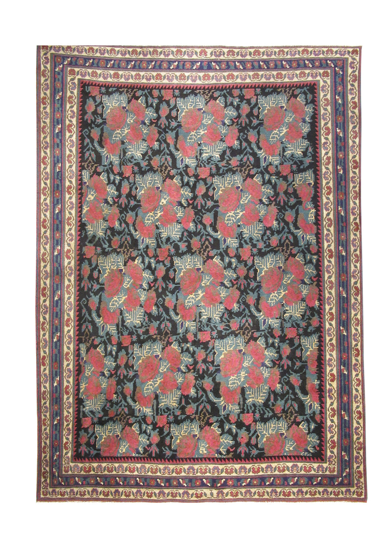 Persian Rug Azerbaijan Handmade Area Tribal 5'7"x7'7" (6x8) Blue Red Floral Design #A23883