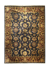 Oriental Rug Indian Handmade Area Transitional 12'0"x16'8" (12x17) Blue Red Tea Washed Floral Design #A23982