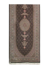 Persian Rug Tabriz Handmade Runner Traditional 2'9"x6'7" (3x7) Blue Whites/Beige Mahi Fish Design #A24017