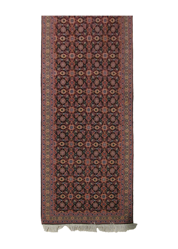 Persian Rug Tabriz Handmade Runner Traditional 2'2"x6'8" (2x7) Blue Red Mahi Fish Design #A24018