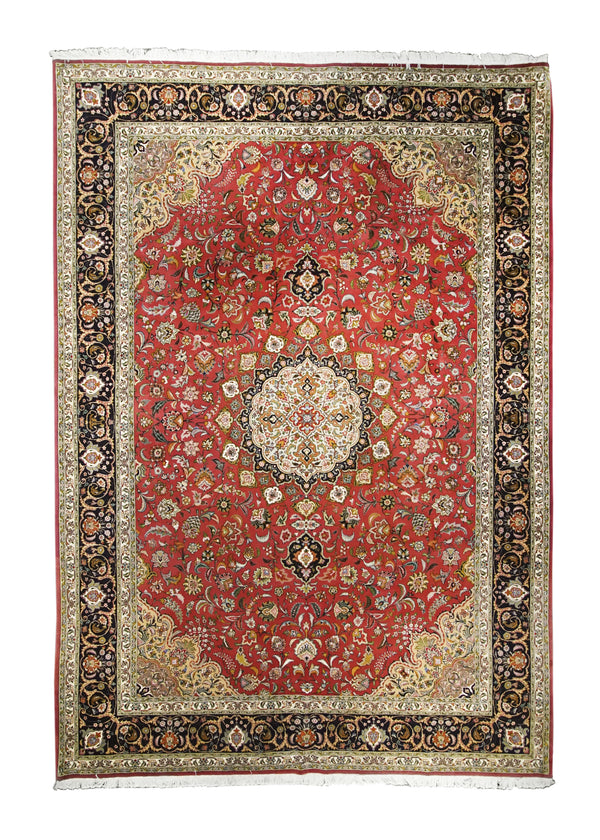 Persian Rug Tabriz Handmade Area Traditional 8'1"x11'4" (8x11) Red Blue Floral Naghsh Design #A24039