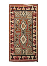 Native American Rug Navajo Handmade Area Tribal Antique 9'0"x12'0" (9x12) Gray Whites/Beige Red Geometric Design #A24113
