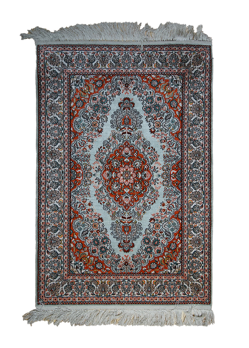 Oriental Rug Chinese Handmade Area Traditional 2'0"x3'0" (2x3) Whites/Beige Red Hereke Floral Design #A24178