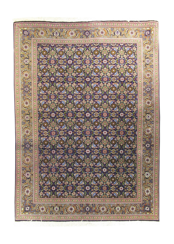 Persian Rug Tabriz Handmade Area Traditional 4'9"x6'5" (5x6) Blue Brown Green Mahi Fish Herati Design #A24209