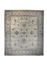 Persian Rug Tabriz Handmade Area Traditional Antique 10'4"x12'0" (10x12) Whites/Beige Brown Floral Design #A24427