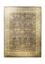 Oriental Rug Indian Handmade Area Transitional 9'0"x12'0" (9x12) Yellow/Gold Whites/Beige Tea Washed Design #A24624