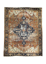 Persian Rug Serapi Handmade Area Tribal Antique 9'5"x12'3" (9x12) Red Blue Geometric Design #A24736
