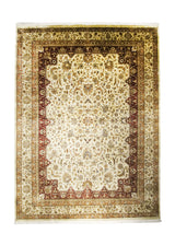 Oriental Rug Indian Handmade Area Transitional 8'8"x11'8" (9x12) Whites/Beige Tea Washed Floral Design #A24746