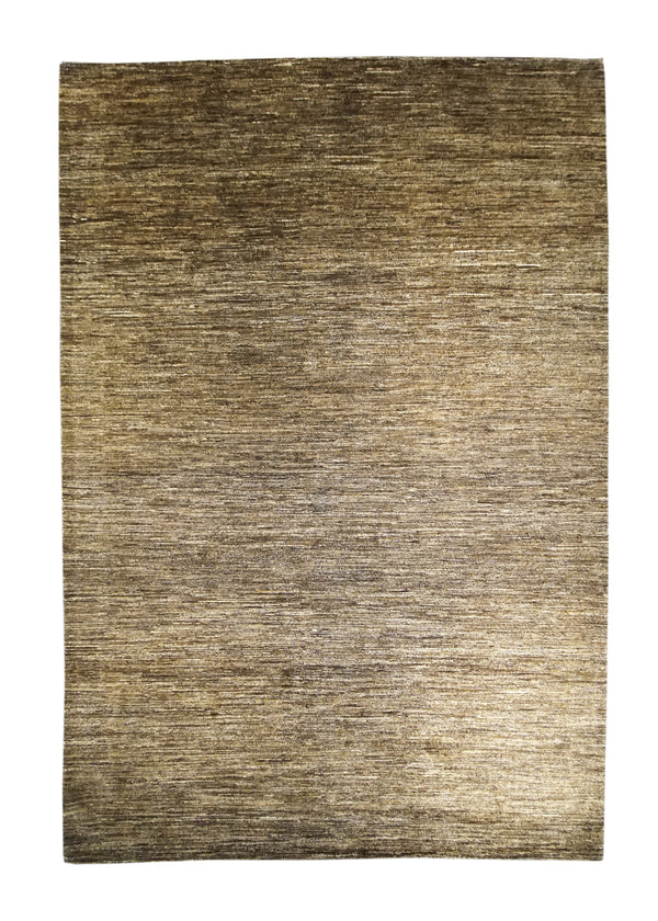 Oriental Rug Pakistani Handmade Area Transitional Tribal 8'3"x11'7" (8x12) Brown Whites/Beige Gabbeh Stripes Design #A25010