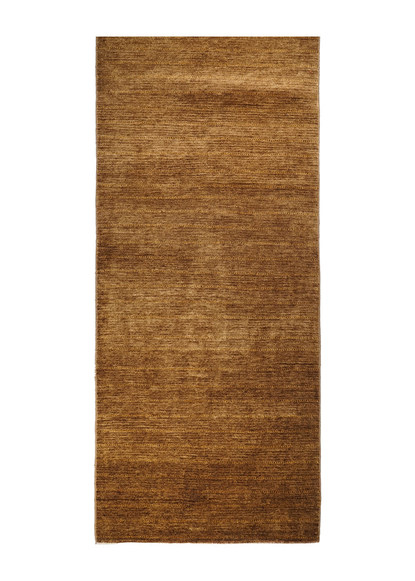 Oriental Rug Pakistani Handmade Runner Transitional Tribal 2'7"x8'2" (3x8) Brown Whites/Beige Gabbeh Stripes Design #A25025