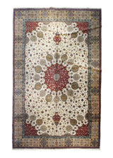 Persian Rug Tabriz Handmade Area Traditional 11'6"x18'3" (12x18) Whites/Beige Red Sheikh Safi Floral Design #A25042