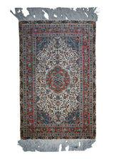 Oriental Rug Chinese Handmade Area Traditional 2'7"x4'0" (3x4) Whites/Beige Orange Blue Qum Floral Design #A25070
