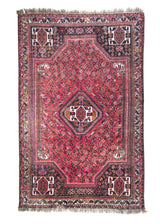 Persian Rug Shiraz Handmade Area Tribal 5'6"x8'6" (6x9) Red Floral Design #A25091