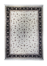Oriental Rug Chinese Handmade Area Transitional 9'9"x13'7" (10x14) Whites/Beige Black Naghsh Floral Design #A25096