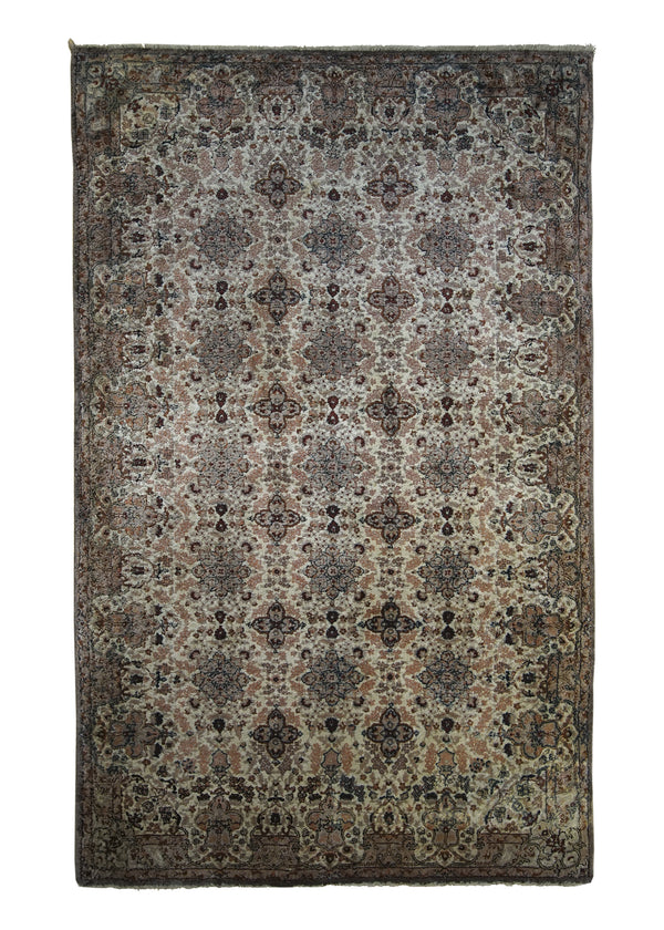 Oriental Rug Turkish Handmade Area Traditional 3'1"x4'11" (3x5) Whites/Beige Red Floral Design #A25142
