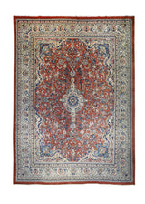 Persian Rug Mahal Handmade Area Tribal 10'7"x13'7" (11x14) Red Whites/Beige Blue Floral Design #A25296