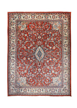 Persian Rug Mahal Handmade Area Tribal 10'5"x13'9" (10x14) Red Whites/Beige Floral Design #A25301