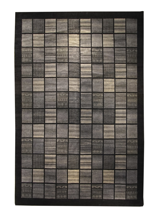 Oriental Rug Pakistani Handmade Area Transitional 11'11"x18'1" (12x18) Gray Antique Washed Gabbeh Stripes Design #A25364