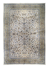 Persian Rug Kashan Handmade Area Traditional 13'0"x18'10" (13x19) Whites/Beige Blue Shah Abbasi Floral Design #A25371