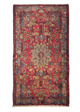Persian Rug Nahavand Handmade Area Tribal 4'10"x8'9" (5x9) Red Blue Geometric Design #A25439