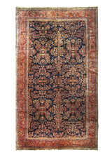 Persian Rug Mohajeran Sarouk Handmade Area Traditional Antique 13'1"x22'4" (13x22) Blue Red Floral Design #A25468