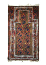 Persian Rug Baloch Handmade Area Tribal 2'7"x4'5" (3x4) Red Prayer Rug Design #A25752