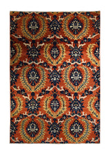 Oriental Rug Pakistani Handmade Area Transitional 6'9"x9'9" (7x10) Red Blue Faryab Floral Design #A25787