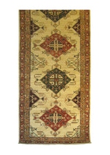 Oriental Rug Pakistani Handmade Runner Transitional Tribal 2'8"x9'6" (3x10) Whites/Beige Red Ariana Geometric Kazak Design #A26013