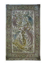 Oriental Rug Turkish Handmade Area Traditional 3'1"x4'7" (3x5) Whites/Beige Green Pictorial Animals Design #A26071