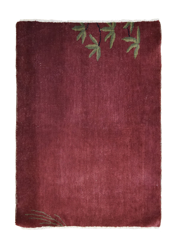 Oriental Rug Chinese Handmade Area Traditional Antique 2'4"x3'4" (2x3) Purple Fetti Art Deco Design #A26238