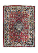 Persian Rug Mashhad Handmade Area Traditional 10'1"x13'0" (10x13) Red Blue Floral Design #A26482