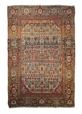 Persian Rug Senneh Handmade Area Traditional Antique 4'6"x6'7" (5x7) Whites/Beige Red Floral Design #A26593