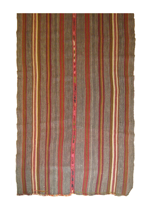 Oriental Rug Moroccan Handmade Area Tribal 4'1"x8'9" (4x9) Brown Red Stripes Design #A26683