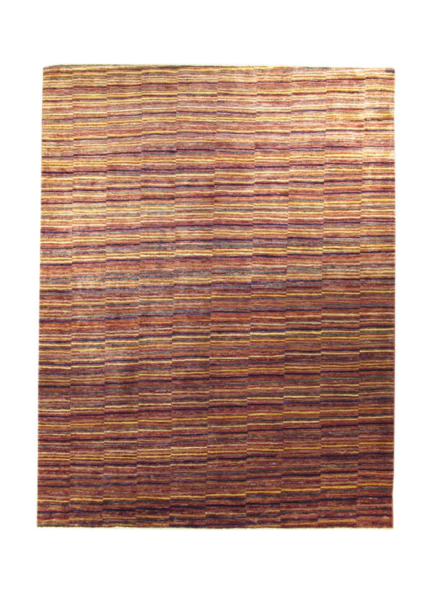 Oriental Rug Afghan Handmade Area Transitional 4'10"x6'3" (5x6) Multi-color Red Stripes Gabbeh Design #A26782