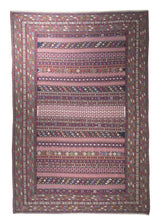 Persian Rug Sirjan Handmade Area Tribal 6'6"x9'8" (7x10) Multi-color Red Kilim Geometric Design #A26855