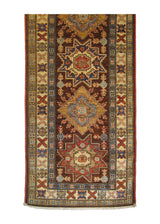 Oriental Rug Pakistani Handmade Area Transitional Tribal 2'5"x5'11" (2x6) Brown Ghazni Kazak Geometric Design #A26871