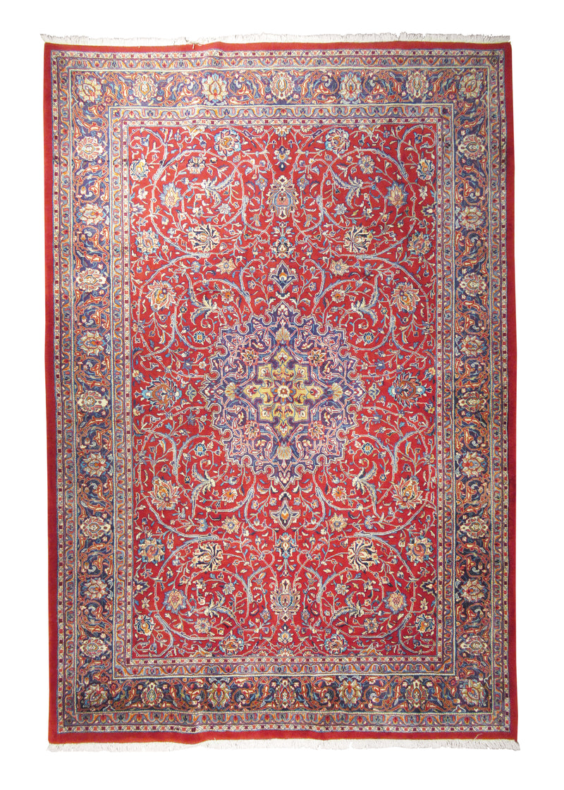 Persian Rug Sarouk Handmade Area Traditional 7'2"x10'5" (7x10) Red Floral Design #A27156