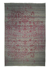 Oriental Rug Indian Handmade Area Modern 4'0"x6'0" (4x6) Whites/Beige Red Erased Floral Abstract Design #A27290