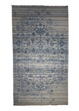 Oriental Rug Indian Handmade Area Modern 2'11"x5'1" (3x5) Whites/Beige Blue Erased Floral Abstract Design #A27291
