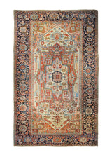 Persian Rug Serapi Handmade Area Tribal Antique 10'7"x16'11" (11x17) Whites/Beige Blue Red Geometric Design #A27317