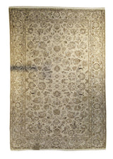 Persian Rug Kashan Handmade Area Traditional 4'11"x7'2" (5x7) Whites/Beige Brown Floral Oushak Design #A27481