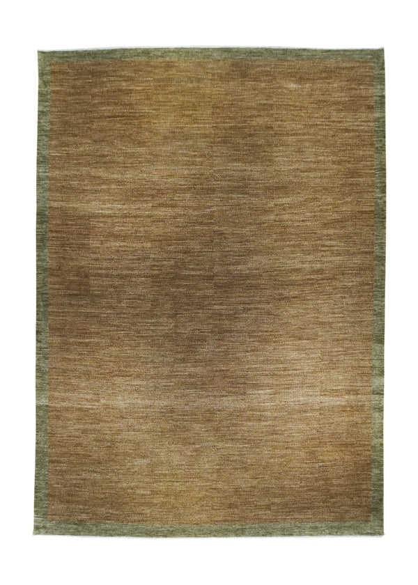 Oriental Rug Indian Handmade Area Transitional Tribal 9'10"x13'8" (10x14) Brown Green Gabbeh Plain Design #A27492