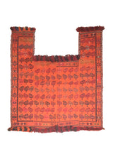 Persian Rug Ghashghaei Handmade Saddle Tribal 4'1"x4'3" (4x4) Orange Saddle Blanket Kilim Paisley/Boteh Design #A27613