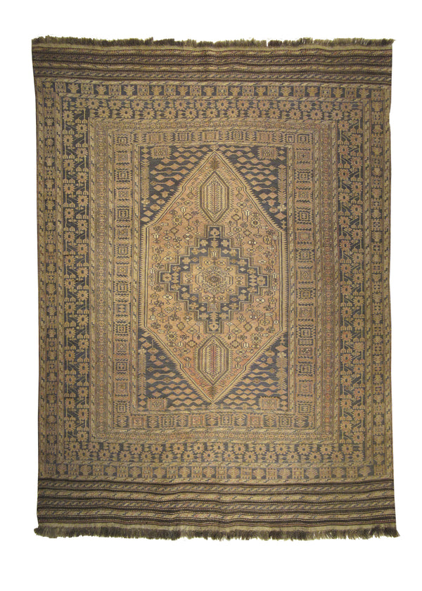 Oriental Rug Afghan Handmade Area Tribal 6'0"x8'2" (6x8) Pink Gray Brown Soumak Geometric Design #A27745