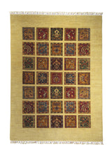 Oriental Rug Pakistani Handmade Area Tribal 5'7"x7'8" (6x8) Multi-color Whites/Beige Shawl Geometric Design #A27832